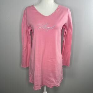 Vintage Victorias Secret 'Angel' Nightdress Size Medium Pink Long Sleeve